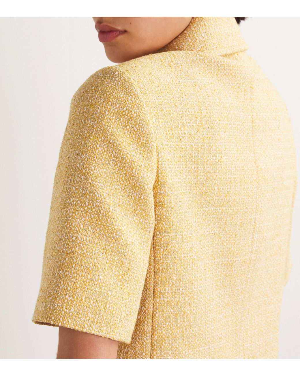 【I AM MARI】Robs Round Tweed Short Sleeve Jacket Men's Autumn New Fashion Stand Collar Long Sleeve Loose