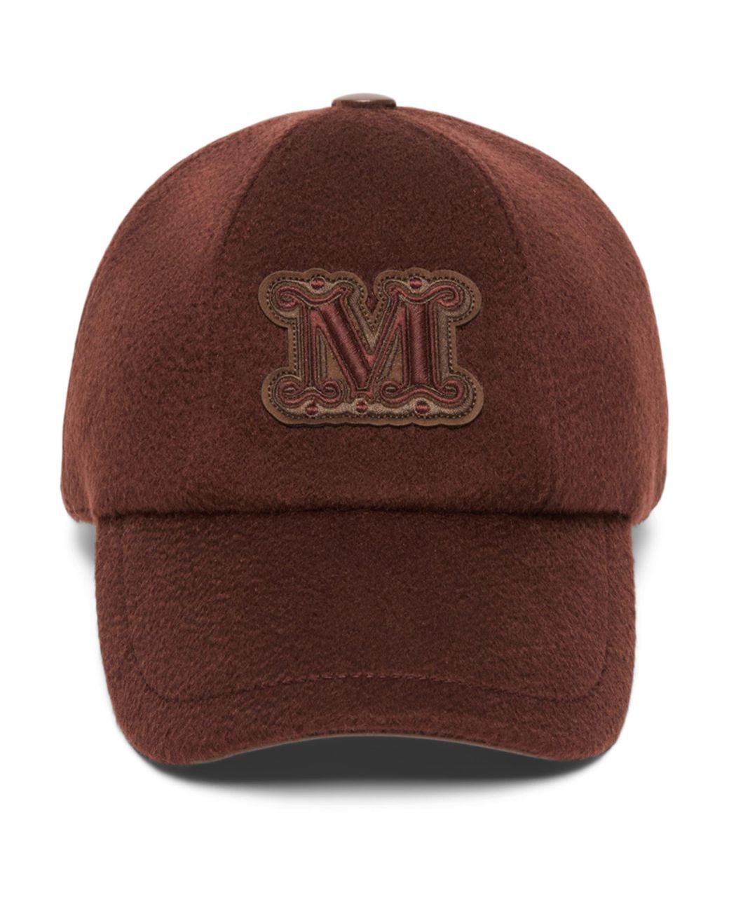 Max Mara Brown Cashmere Monogram Cap