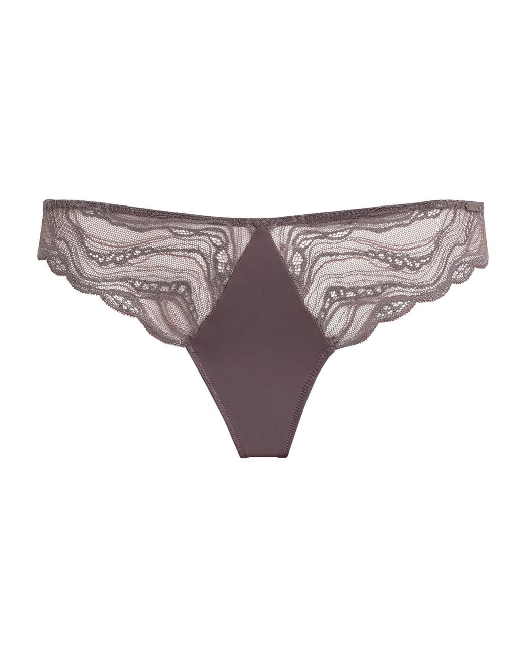 Calvin Klein Gray Lace Sensual Stretch Thong