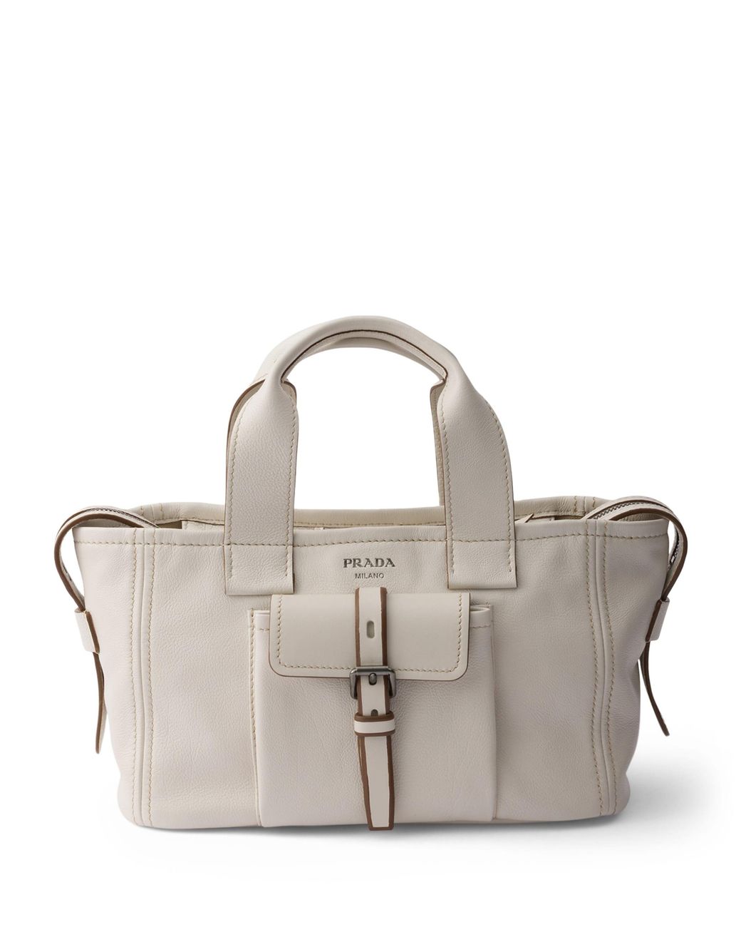 Prada Gray Medium Leather Route Tote Bag