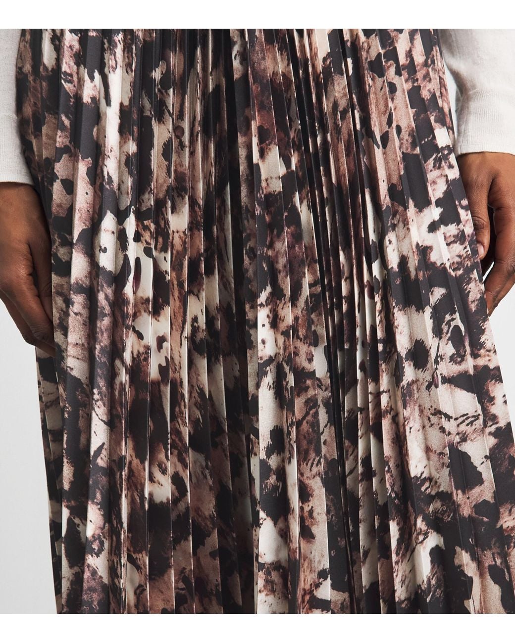 Agnona Multicolor Printed Pleated Midi Skirt