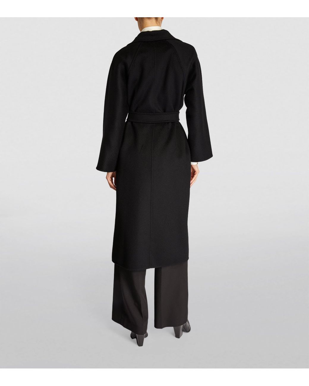 Max Mara Black Cashmere Ludmilla Wrap Coat