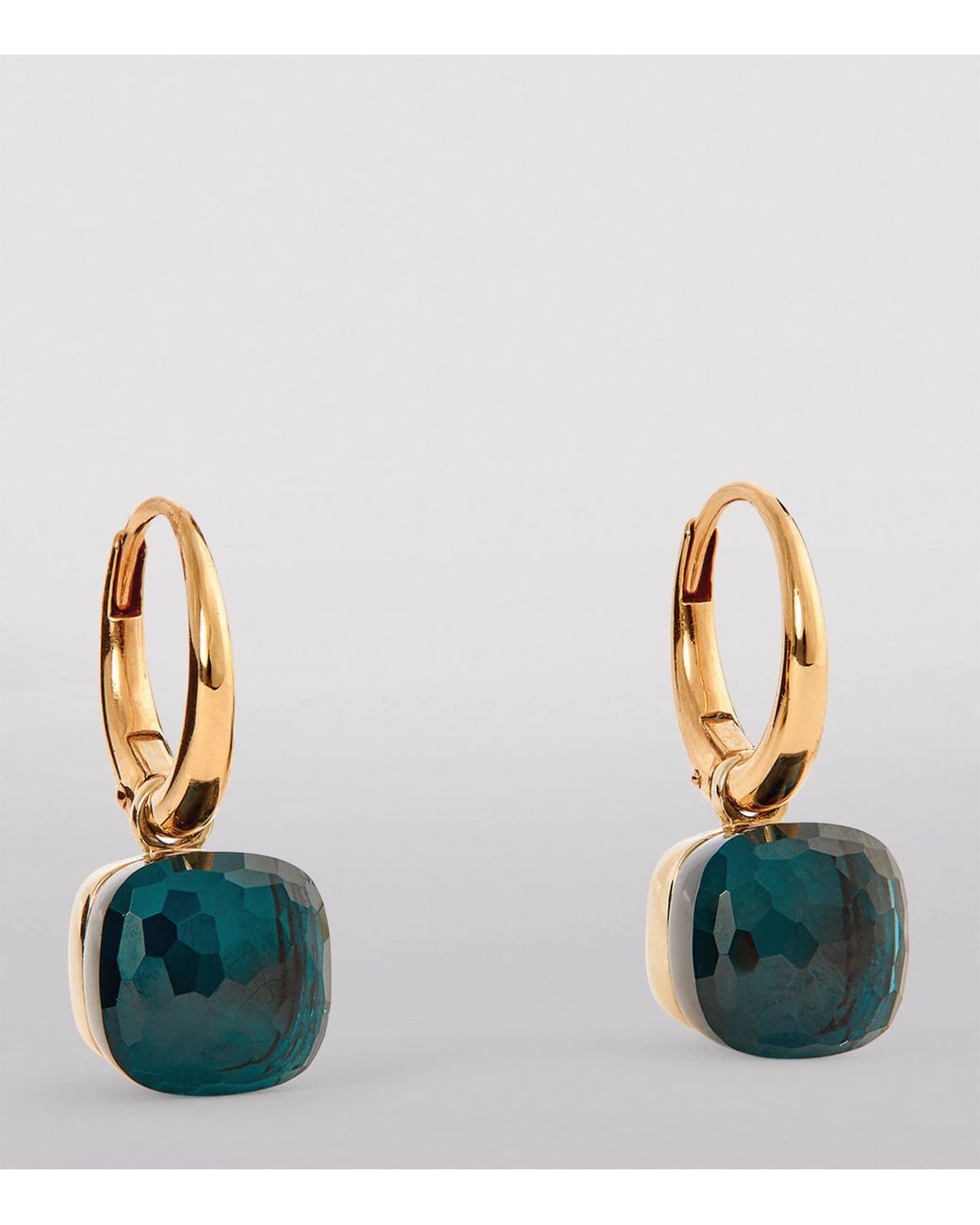 Pomellato Blue Rose And Topaz Petit Nudo Drop Earrings