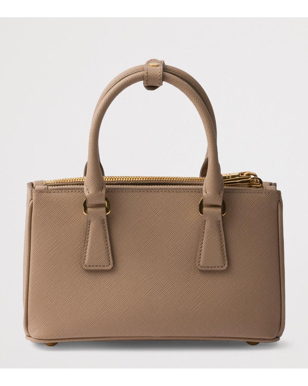 Prada Brown Mini Saffiano Leather Galleria Top-Handle Bag