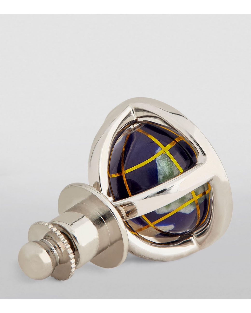 Tateossian Blue Sterling And Lapis Lazuli Globe Cufflinks for men