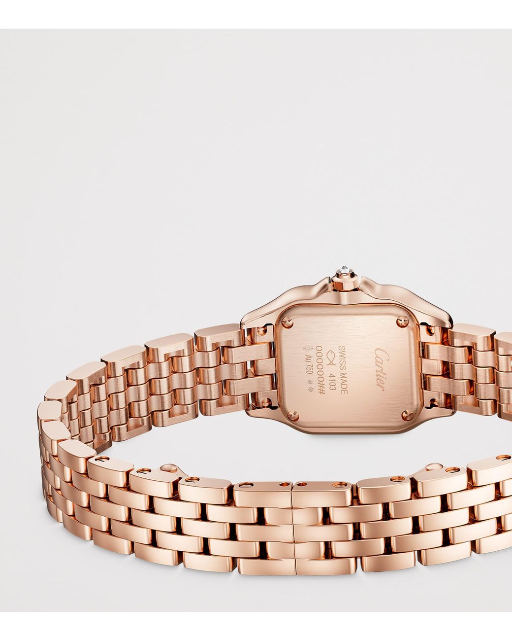 Cartier Metallic Rose And Diamond Panthère De Watch