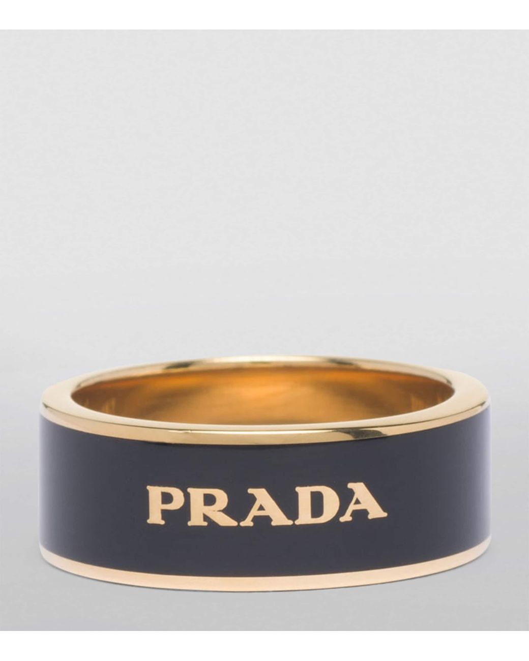 Prada Metallic Enamel Logo Ring