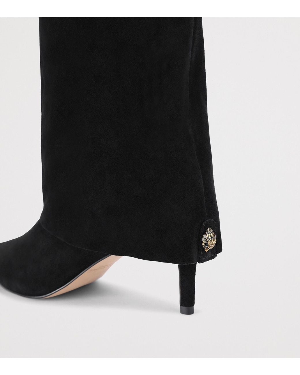 Kurt Geiger Black Suede Mansion Fold Heeled Boots 90