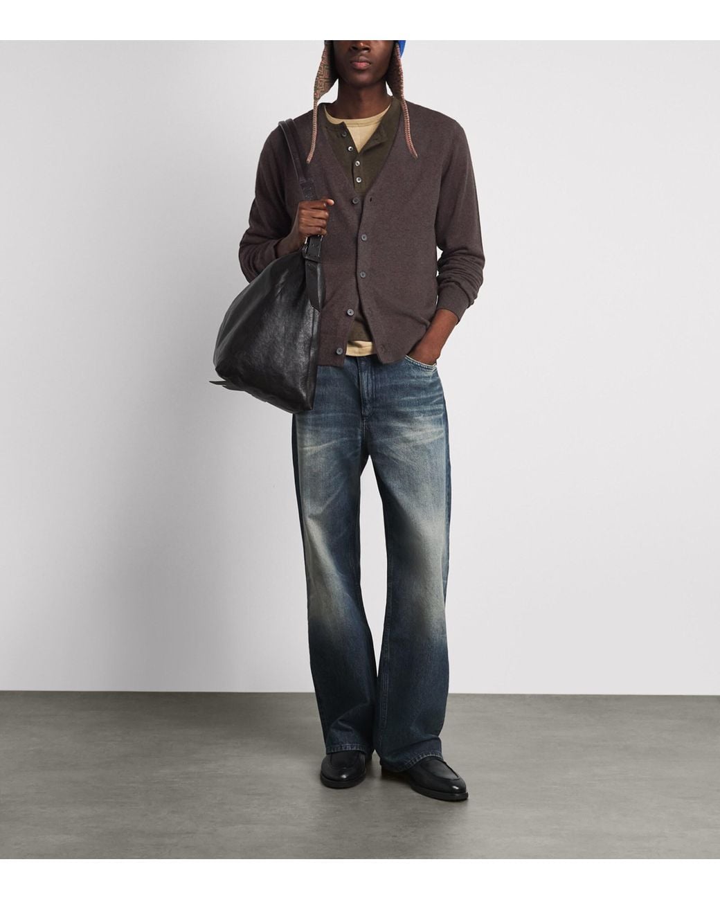 Rag & Bone Brown Cashmere Vernon V-Neck Cardigan for men