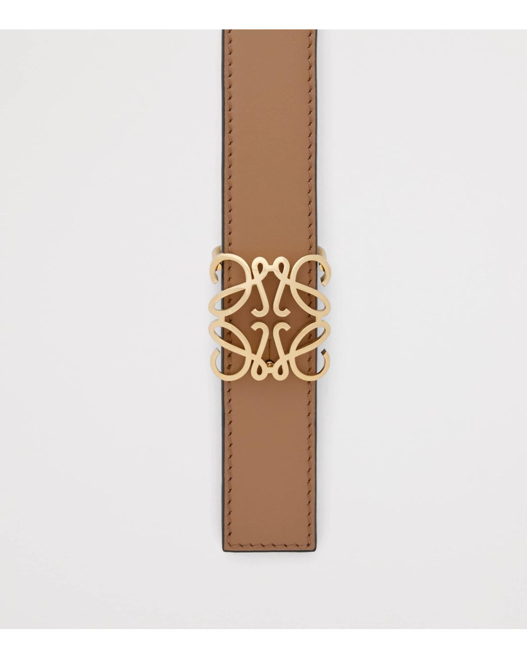 Loewe Brown Leather Reversible Anagram Bombé Belt