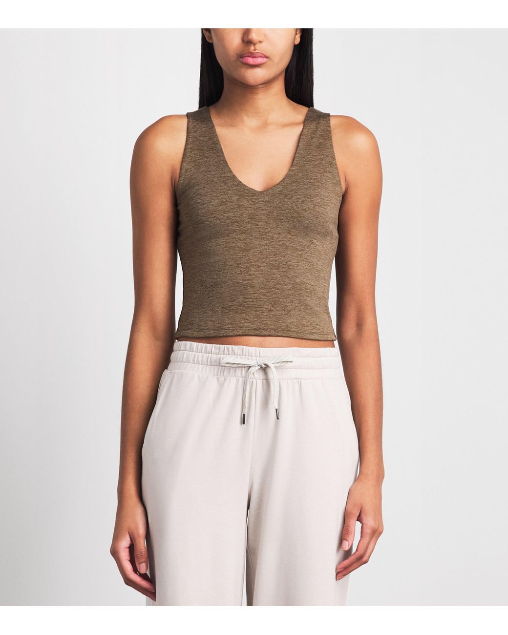 Varley Brown Cropped Ruby Tank Top
