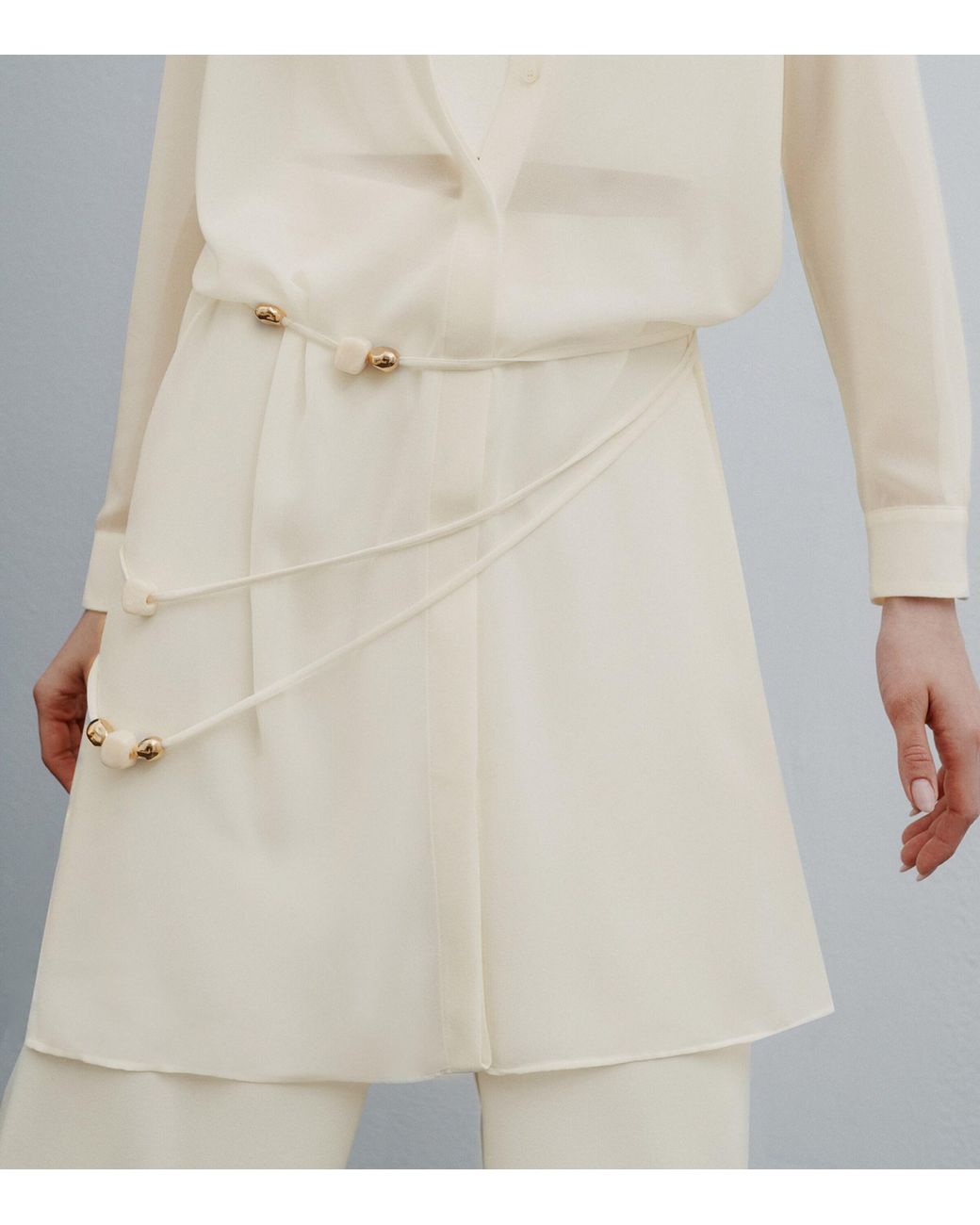 Marella White Long Georgette Shirt