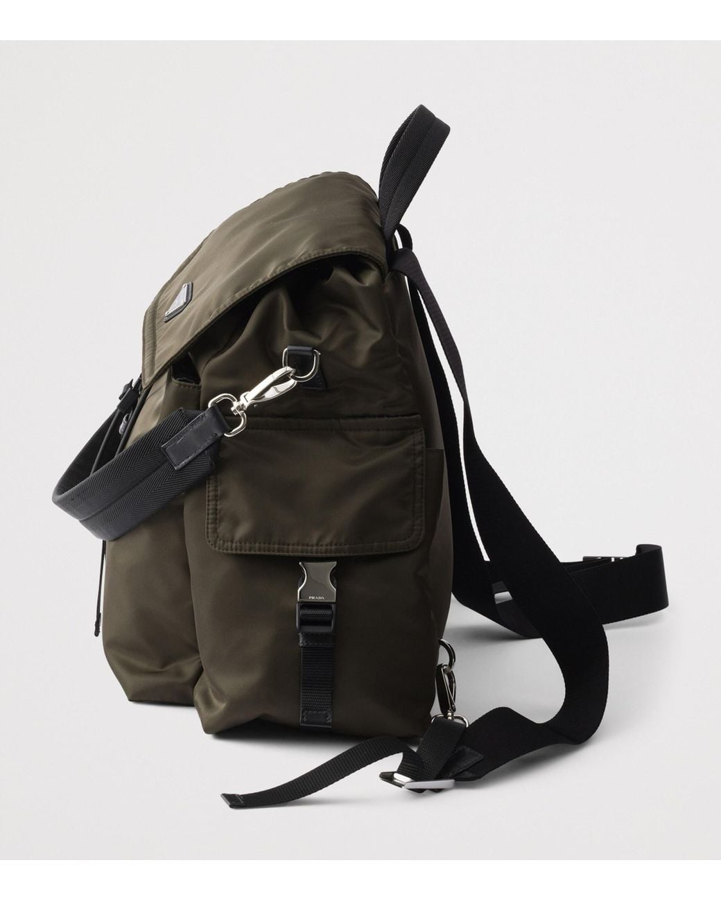 Prada Black Re-Nylon And Leather Explore Backpack for men