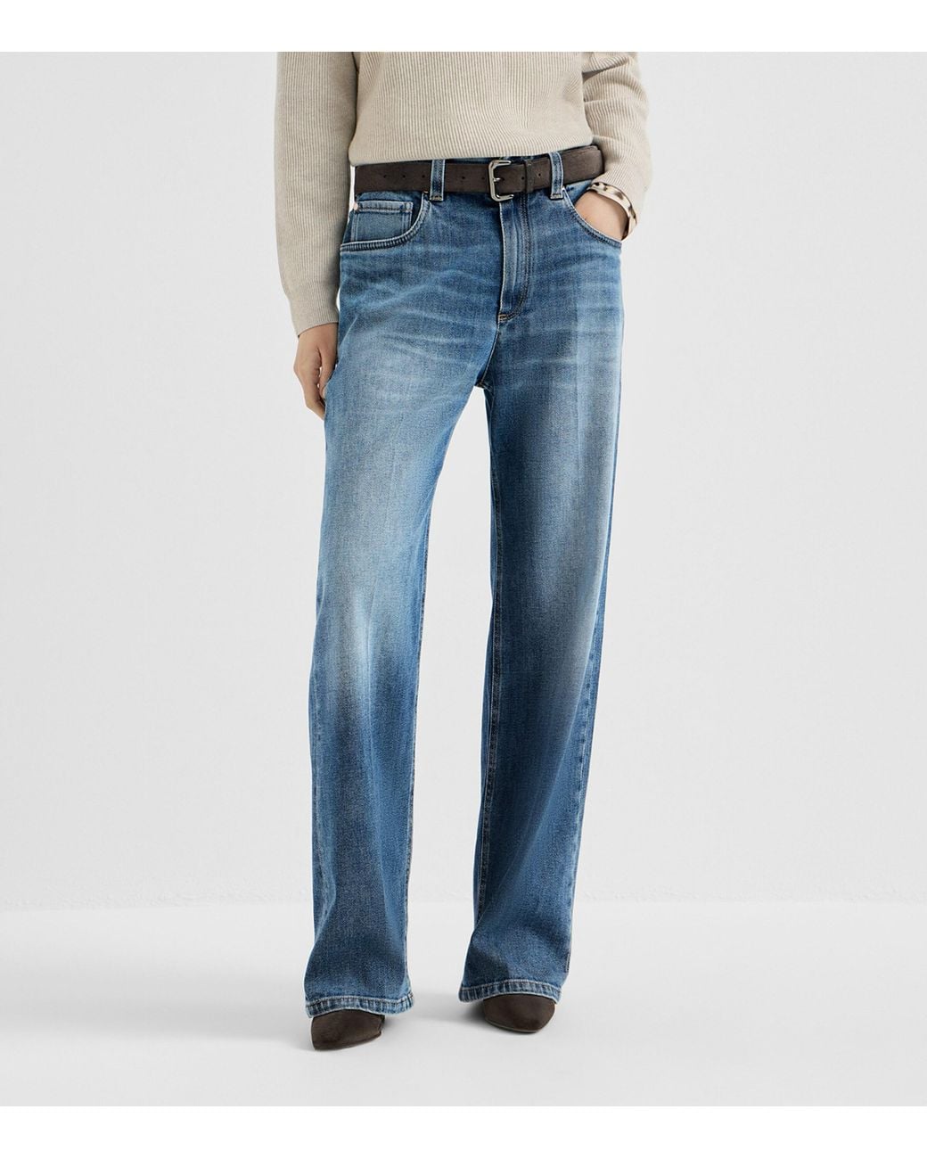 Brunello Cucinelli Blue Contemporary Loose Straight Jeans