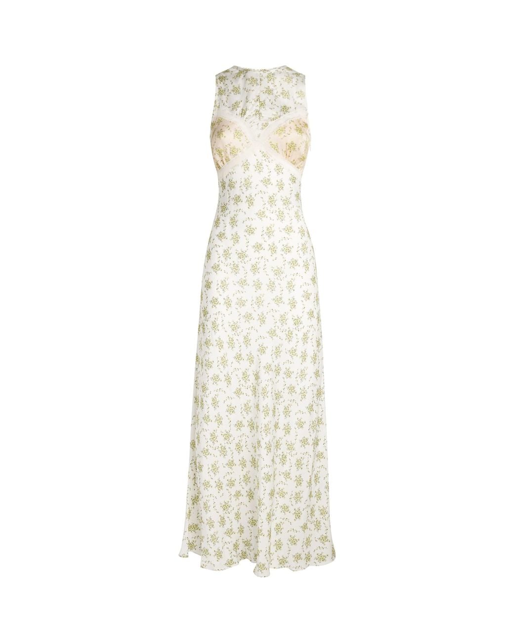 Sandro White Floral Print Maxi Dress