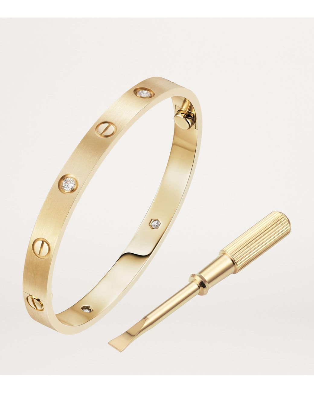 Cartier Natural And Diamond Brushed Love Bangle
