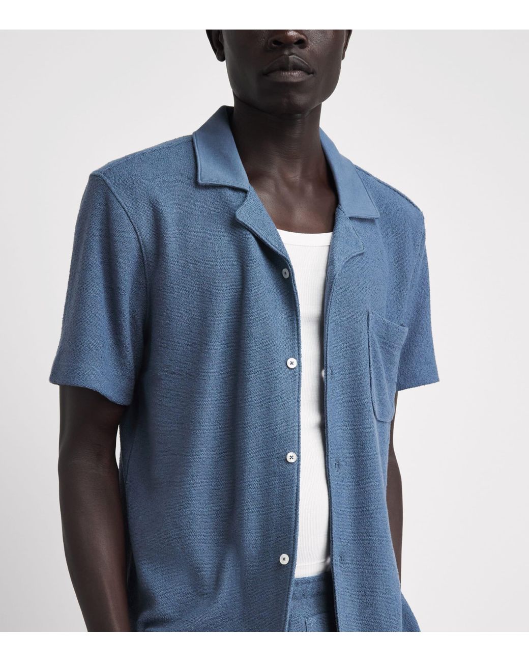 PAIGE Blue Bouclé Oliver Shirt for men