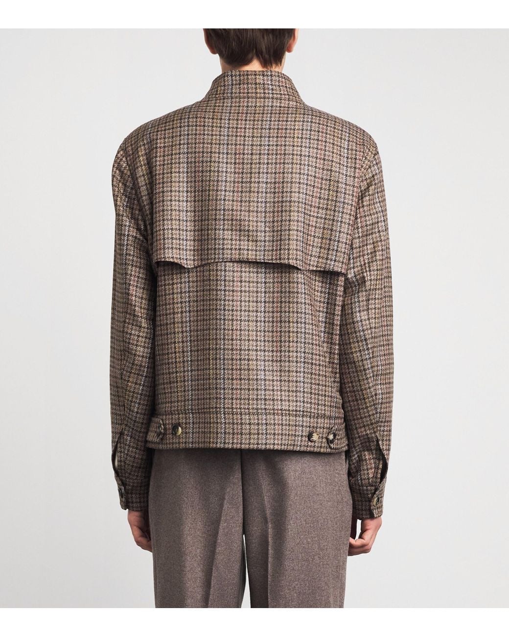 Gabriela Hearst Brown Wool-Silk Graham Jacket for men