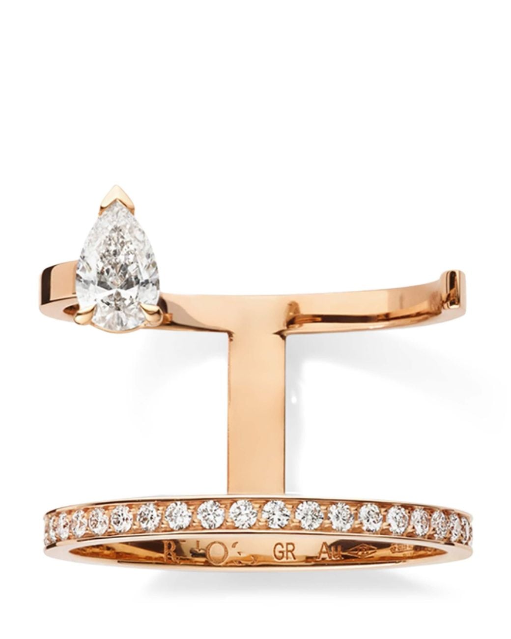 Repossi White And Diamond Serti Sur Vide Ring