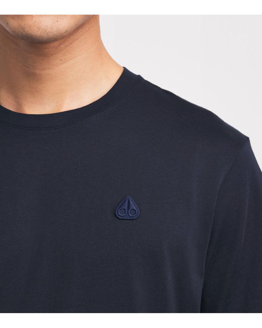 Moose Knuckles Blue Cotton Logo Yul T-Shirt for men