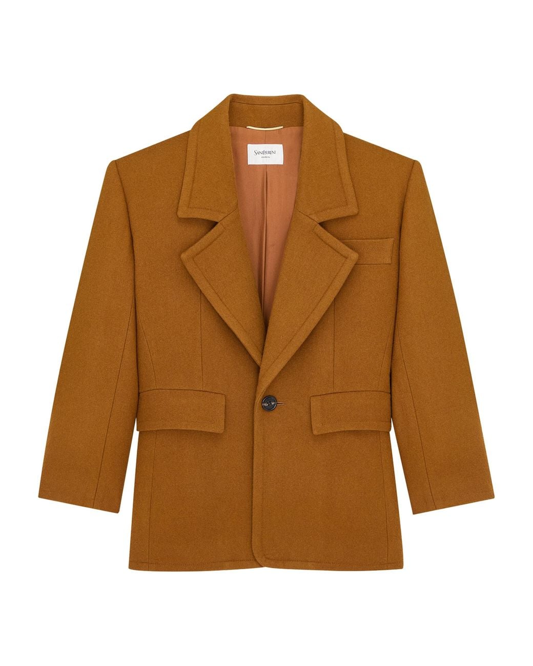 Saint Laurent Brown Wool Single-Breasted Blazer
