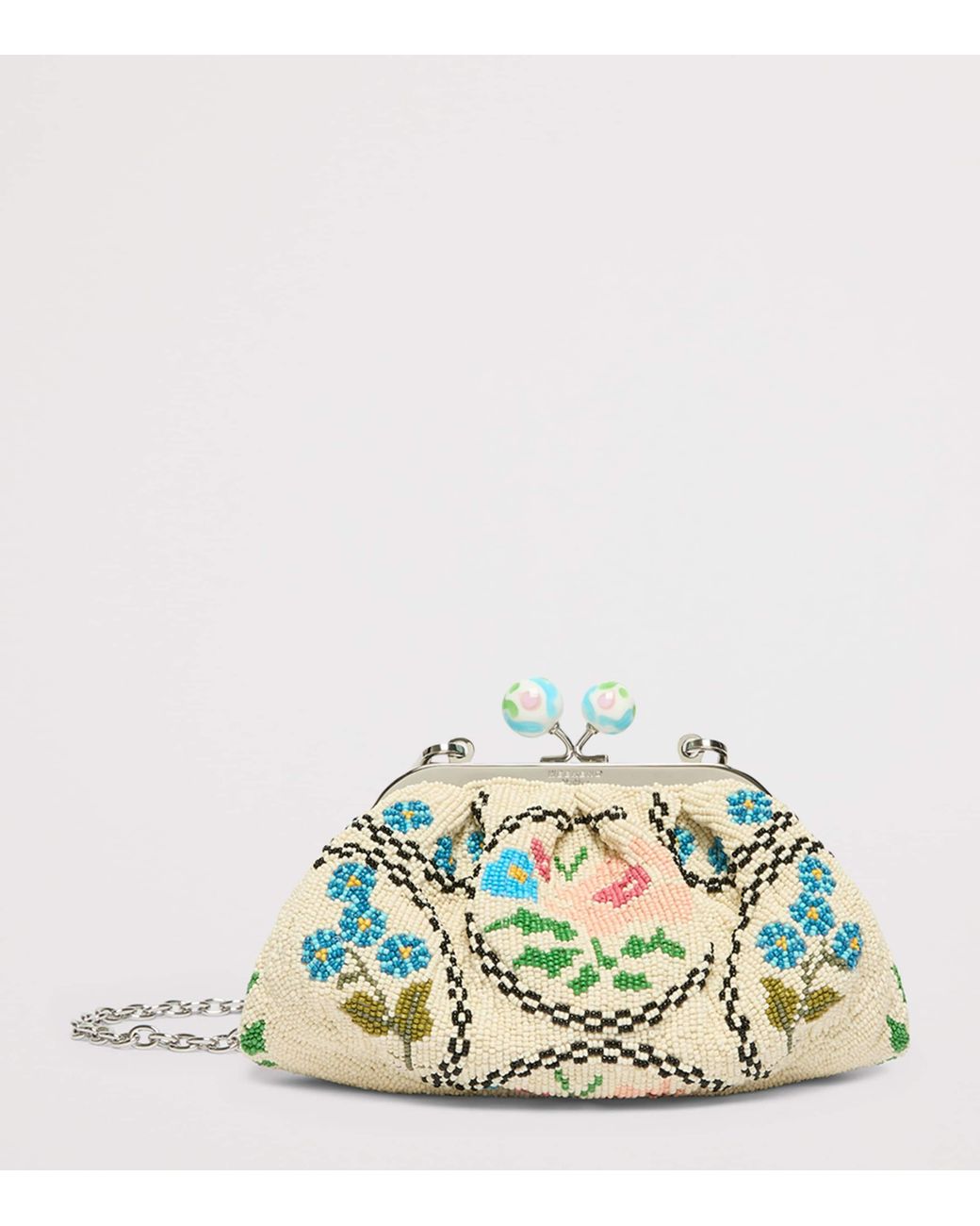 Weekend by Maxmara Metallic Cotton Beaded Clutch Bag