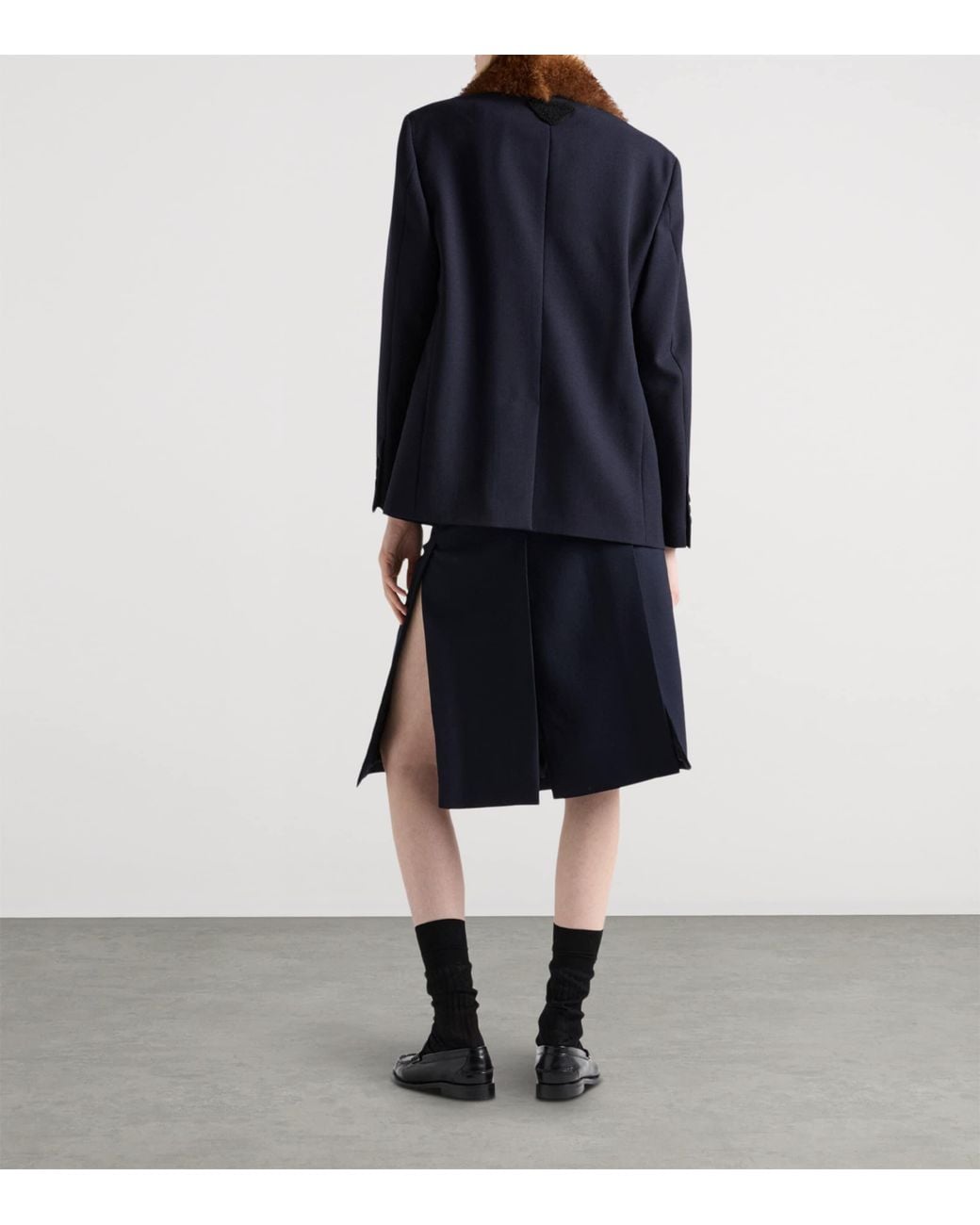Prada Blue Wool Single-Breasted Blazer