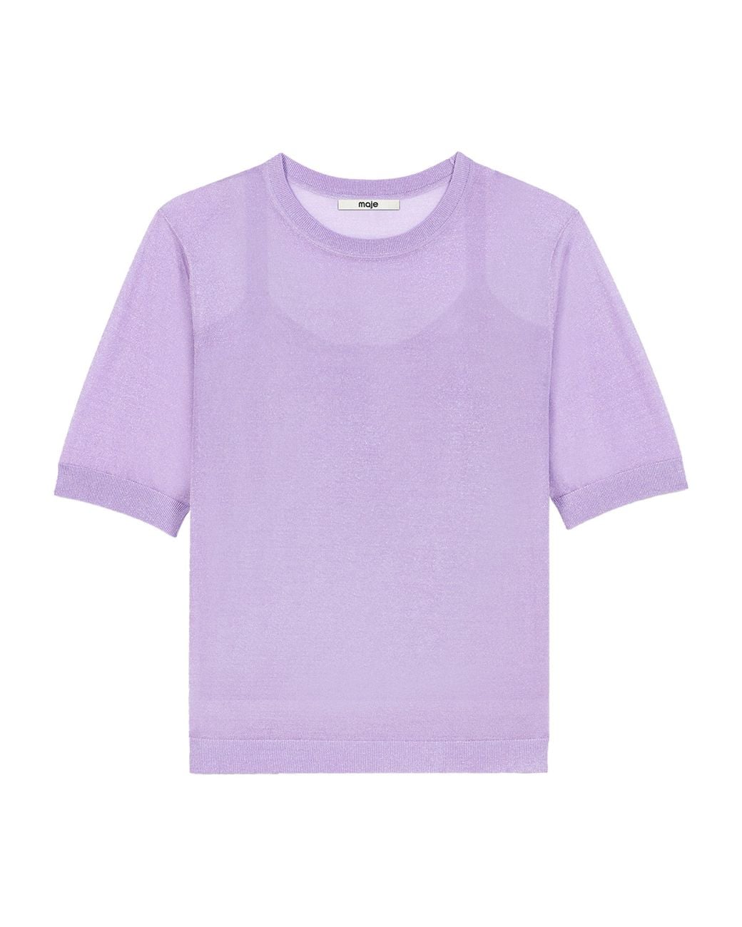 Maje Purple Knit T-Shirt And Cami Top Set