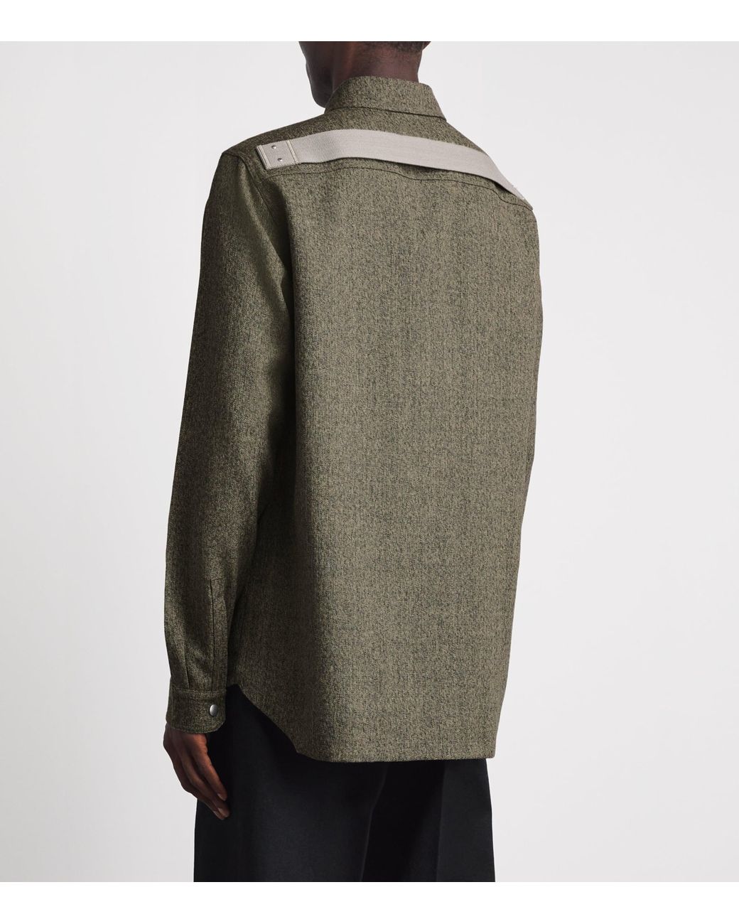 Rick Owens Green Wool Overshirt for men