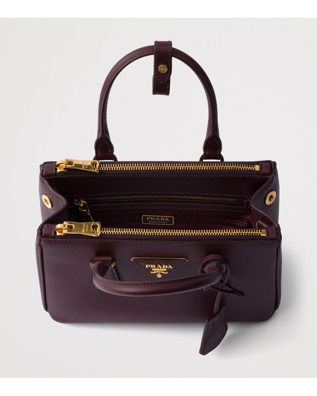 Prada Purple Mini Leather Galleria Top-Handle Bag
