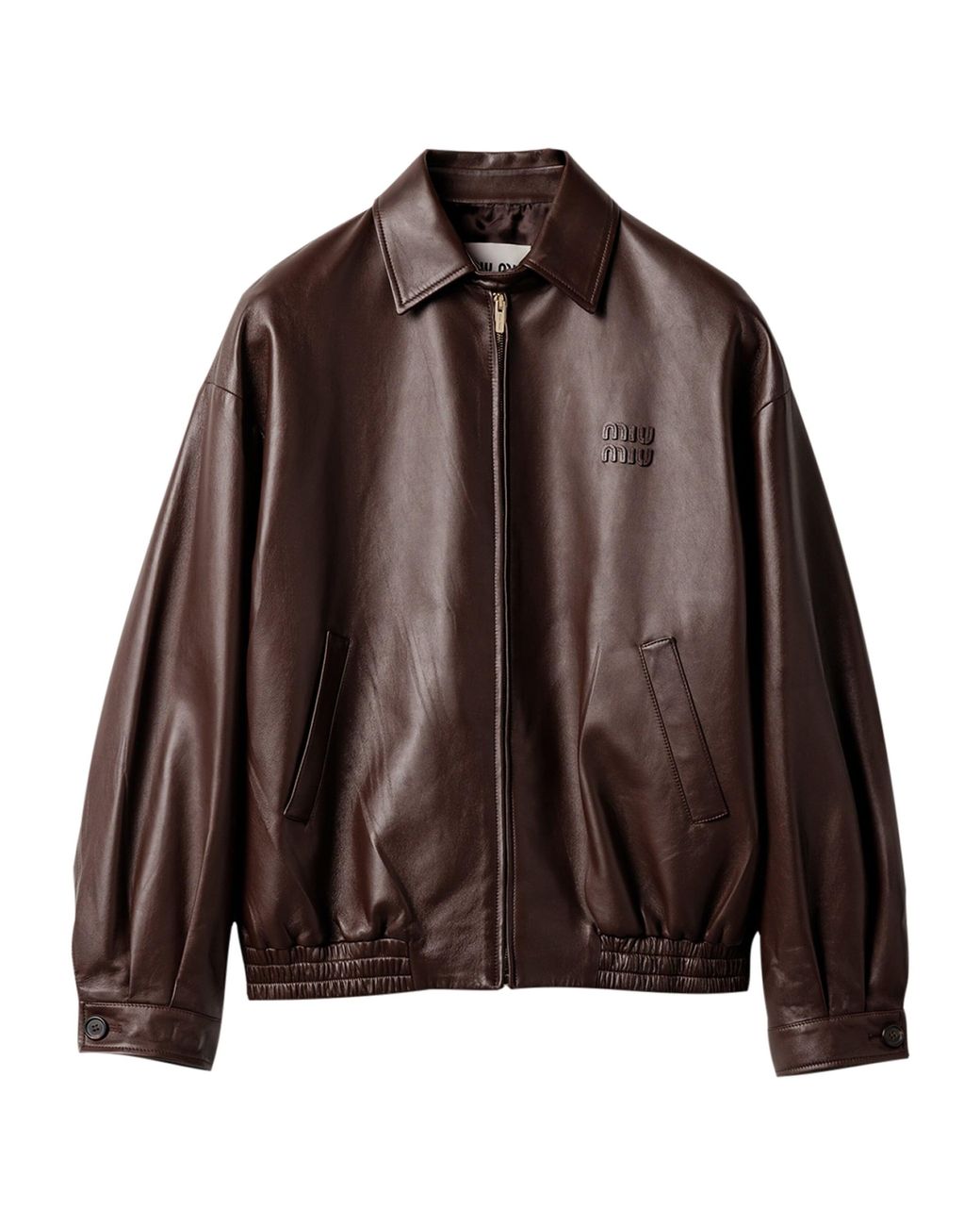Miu Miu Brown Nappa Leather Jacket