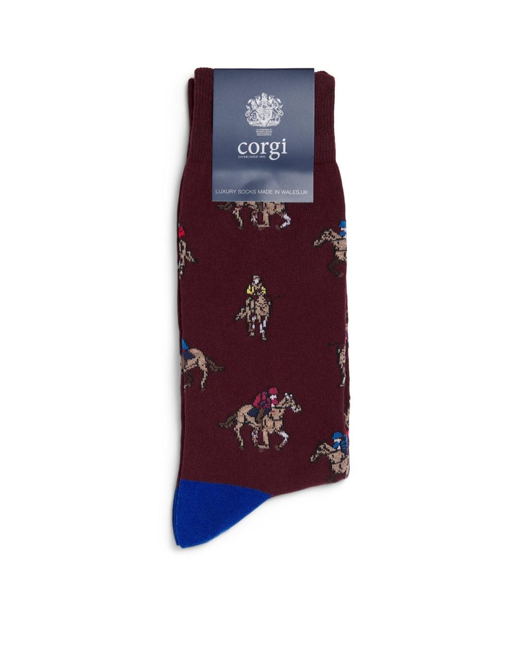 Corgi Purple Jacquard Horse Socks for men