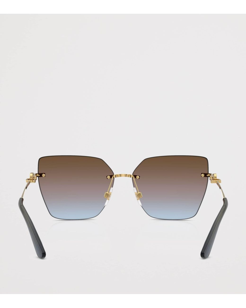 Dolce & Gabbana Brown Metal Cat Eye Sunglasses
