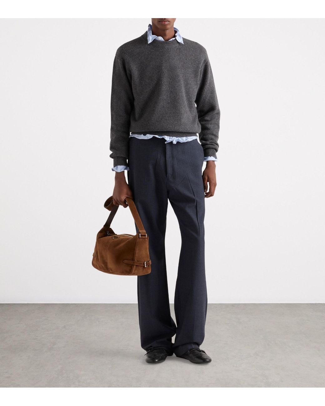Prada Black Re-Cashmere Crew-Neck Sweater for men