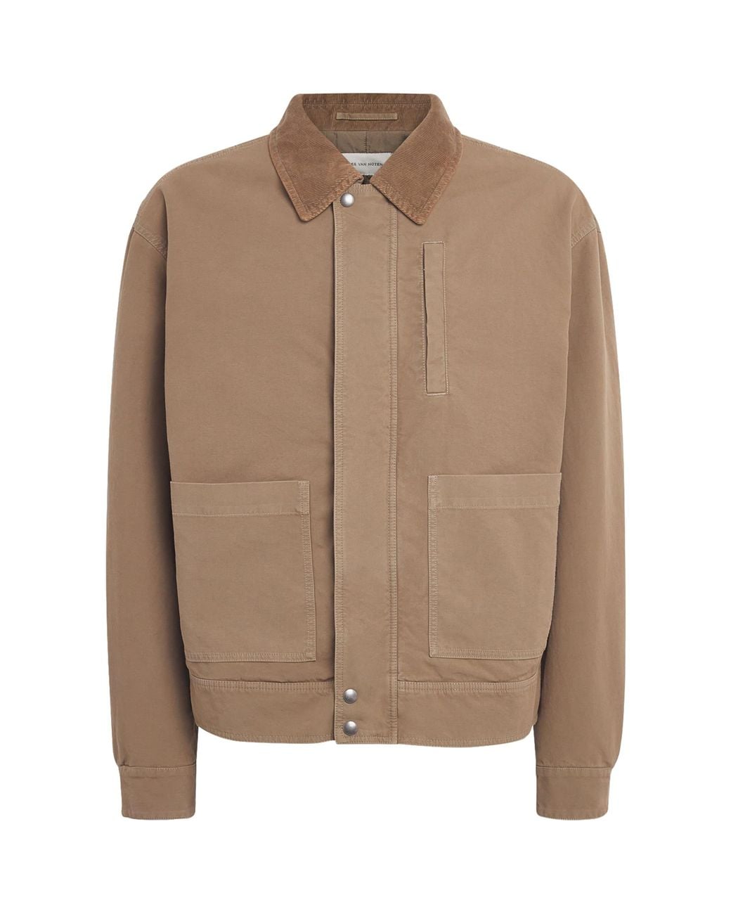 Dries Van Noten Brown Cotton Corduroy-Trim Jacket for men