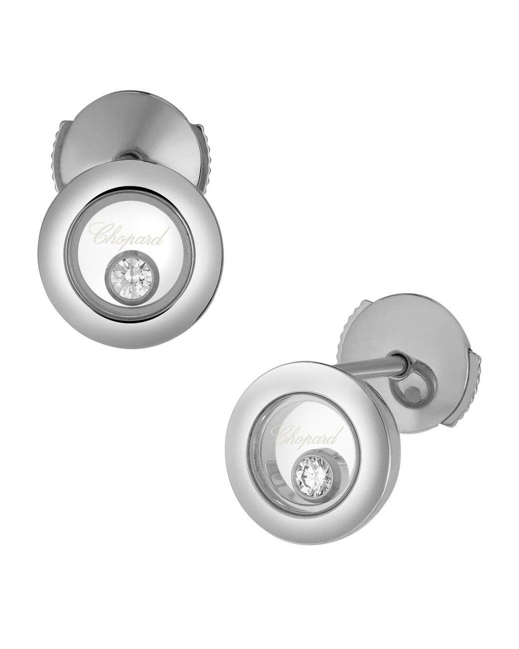 Chopard Metallic And Diamond Happy Diamonds Icons Earrings