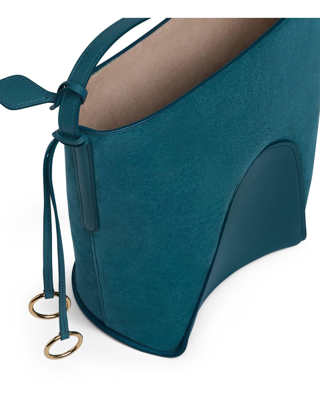 Alaïa Blue Small Suede-Leather Hip Bucket Bag