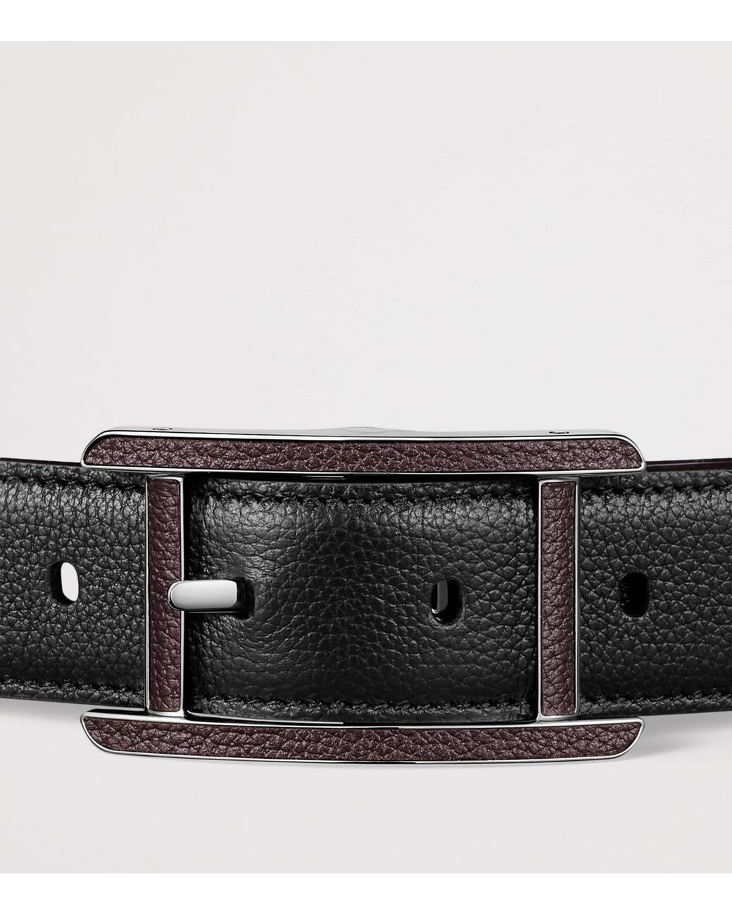 Cartier Black Leather Reversible Tank De Belt for men