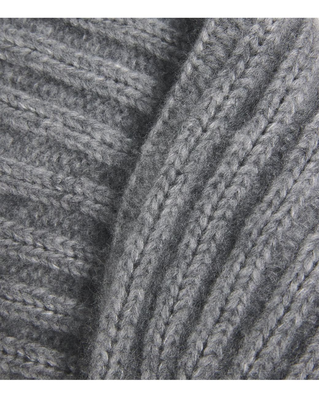 Johnstons Gray Cashmere-Silk Ribbed Beanie for men