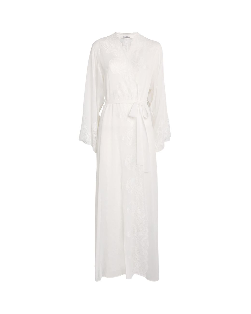 Bocan White Silk Chiffon Rosabelle Robe