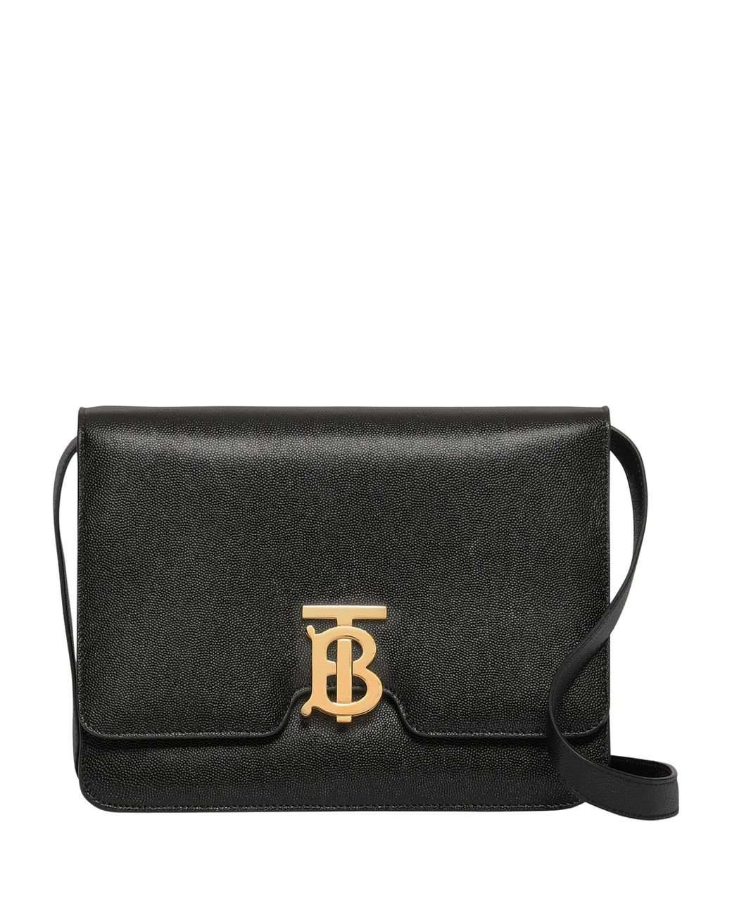 Burberry Leather Tb Cross-body Bag in Black - Lyst