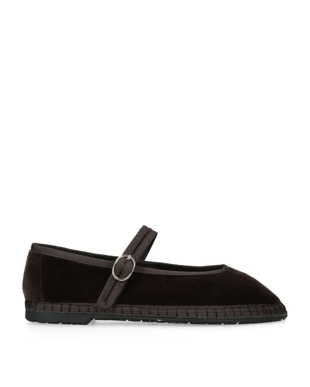 Flabelus Black Velvet Pierre Mary Jane Flats