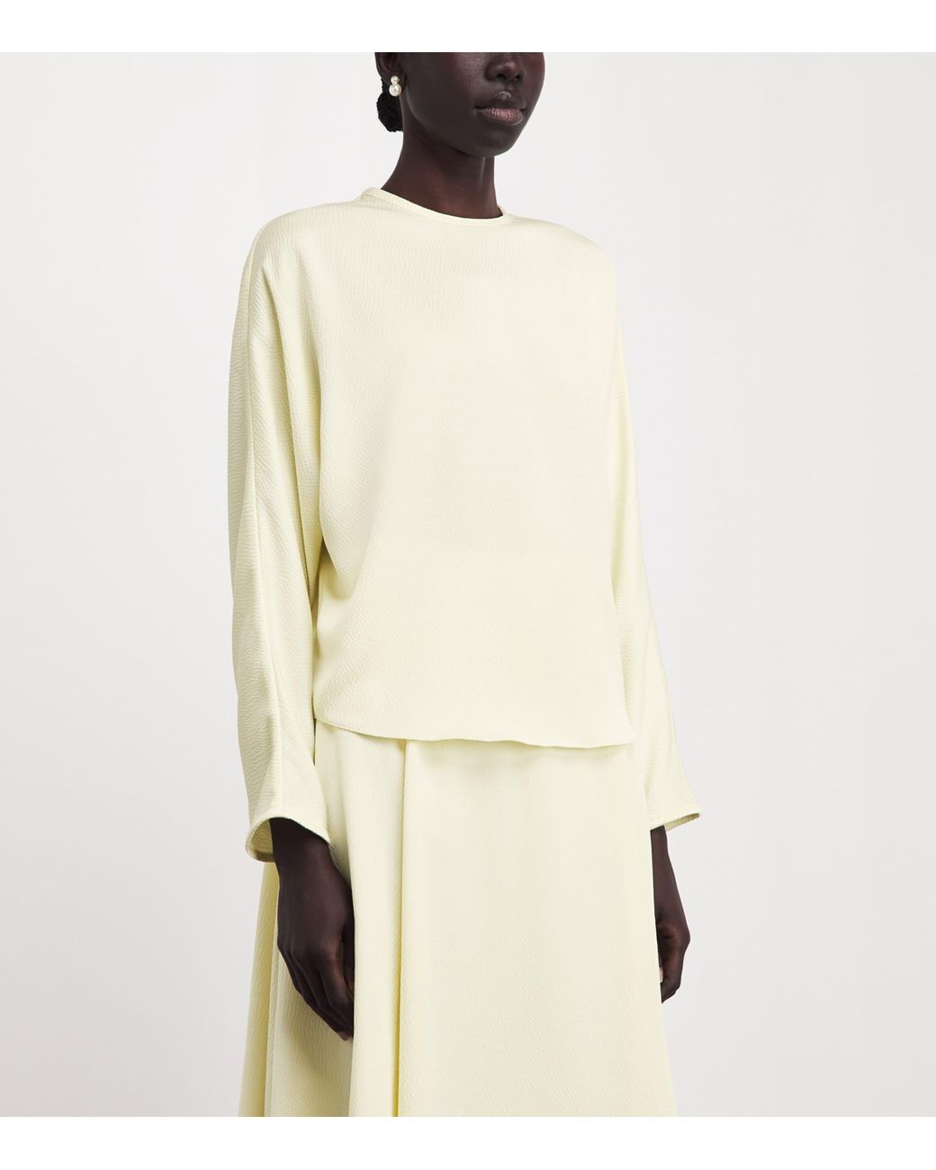 Edeline Lee White Textured Blouse