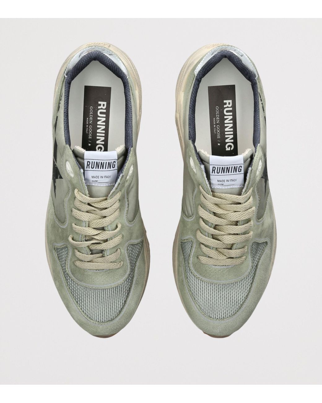 Golden Goose Deluxe Brand Green Running Sole Sneakers for men