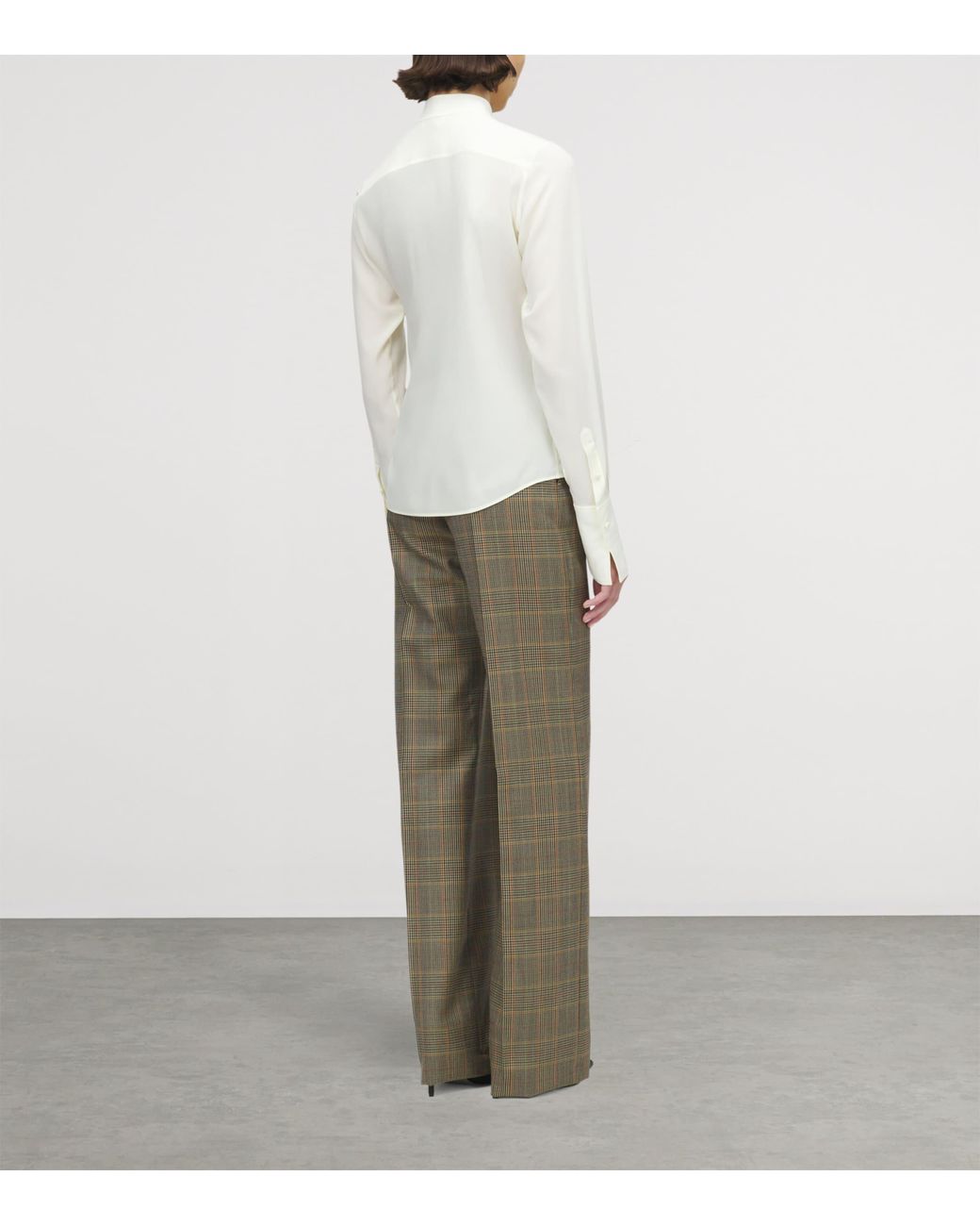 McQueen White Silk Ruffle Blouse