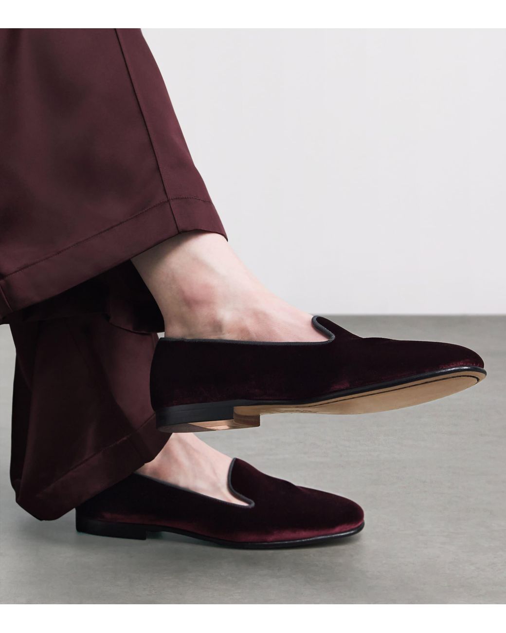 Eleventy Brown Velvet Loafers