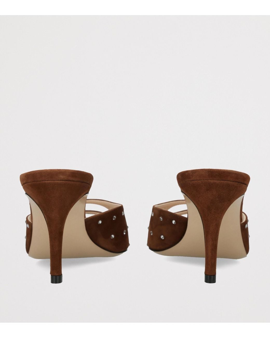 Andrea Wazen Brown Suede Carol Heeled Mules 75