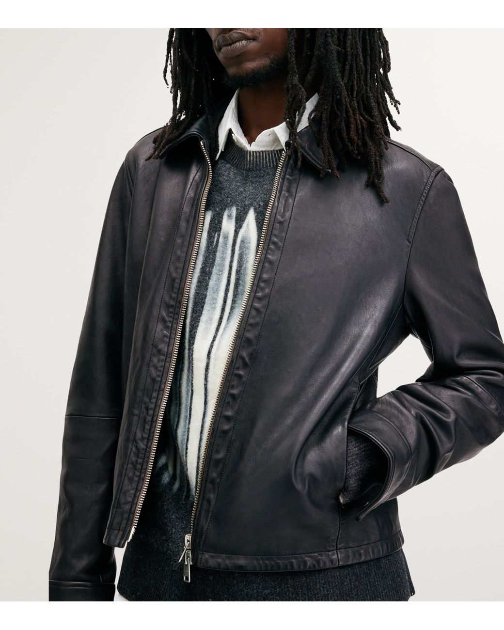 AllSaints Leather Erol Jacket in Black for Men | Lyst