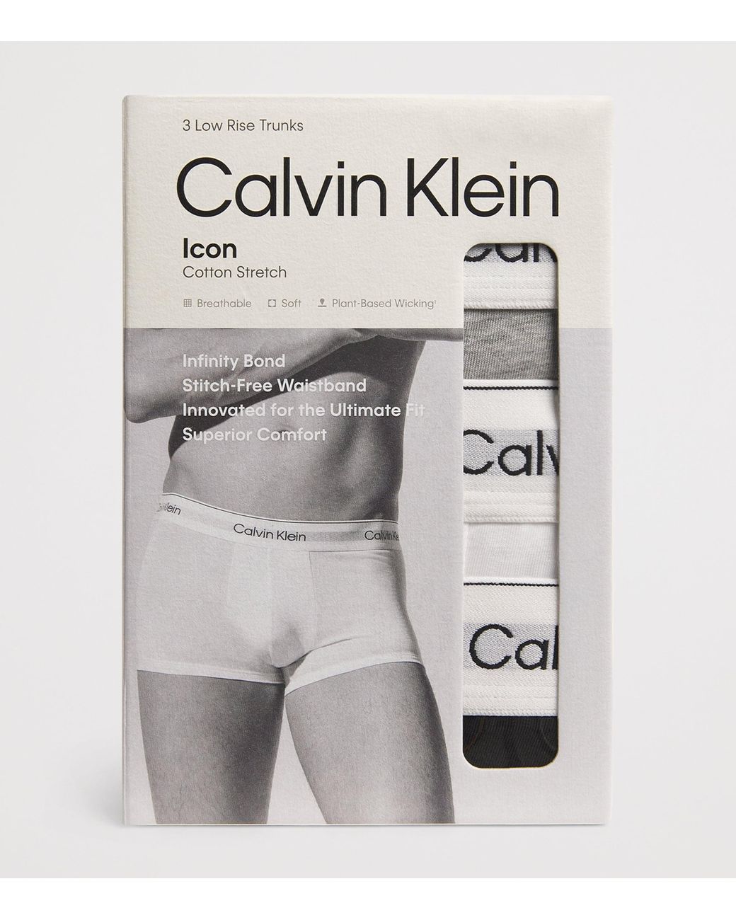Calvin Klein White Stretch-Cotton Low Rise Icon Boxer Briefs for men