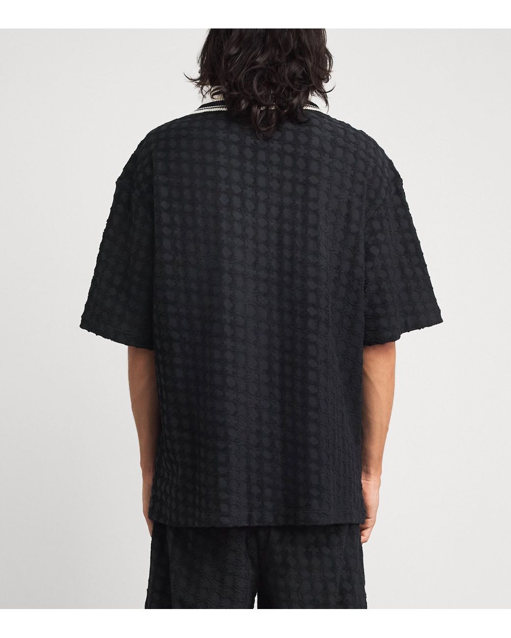 Amiri Black Ma Quad Zip-Up Polo Shirt for men